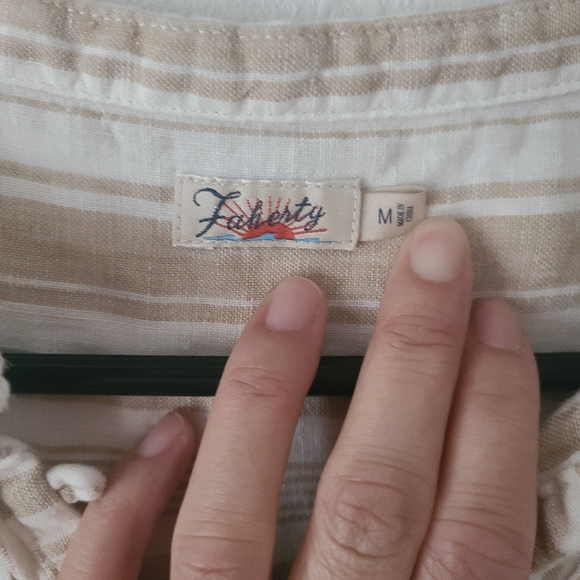 Faherty Vertical Striped Linen Tunic - Picture 7 of 7